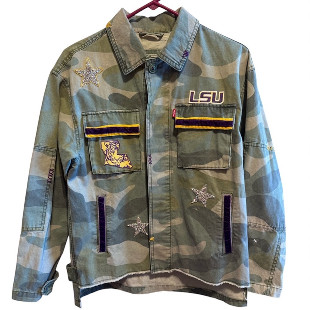Levi's Green Camouflage Jean Jacket with Star Details